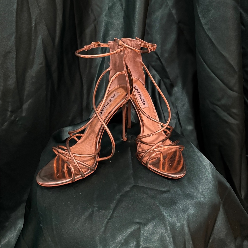 Gold Strappy Stilettos